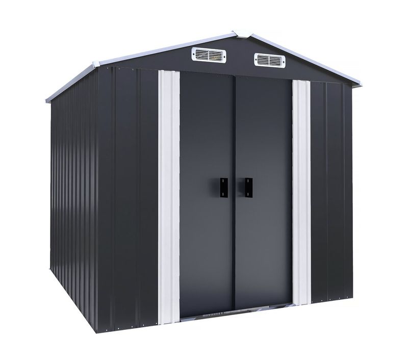 Abri De Jardin Métal Avec Portes Coulissantes "boston" - 4.12 M² - Gris