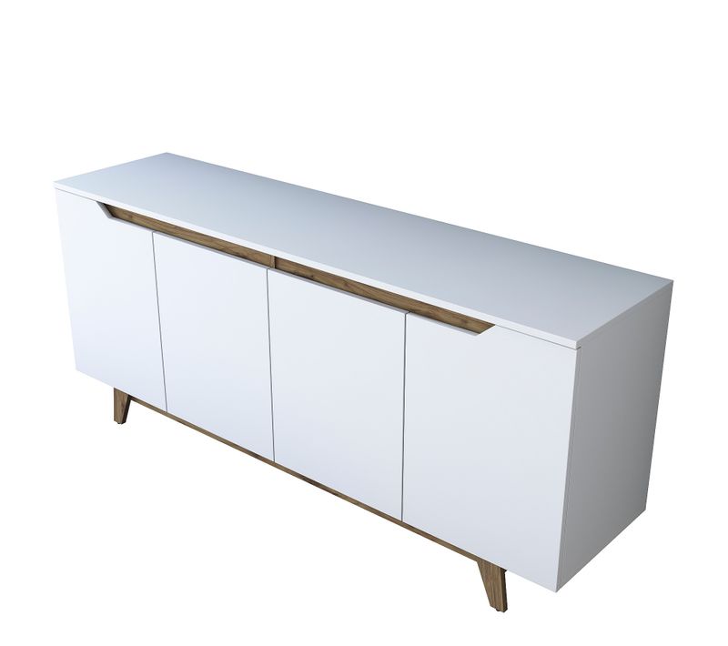 Buffet En Bois "gondol" - 180 X 45 X 79 Cm - Blanc