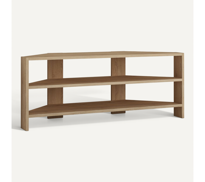Meuble TV D'angle En Bois "thales" - 114 X 36 X 45 Cm - Beige