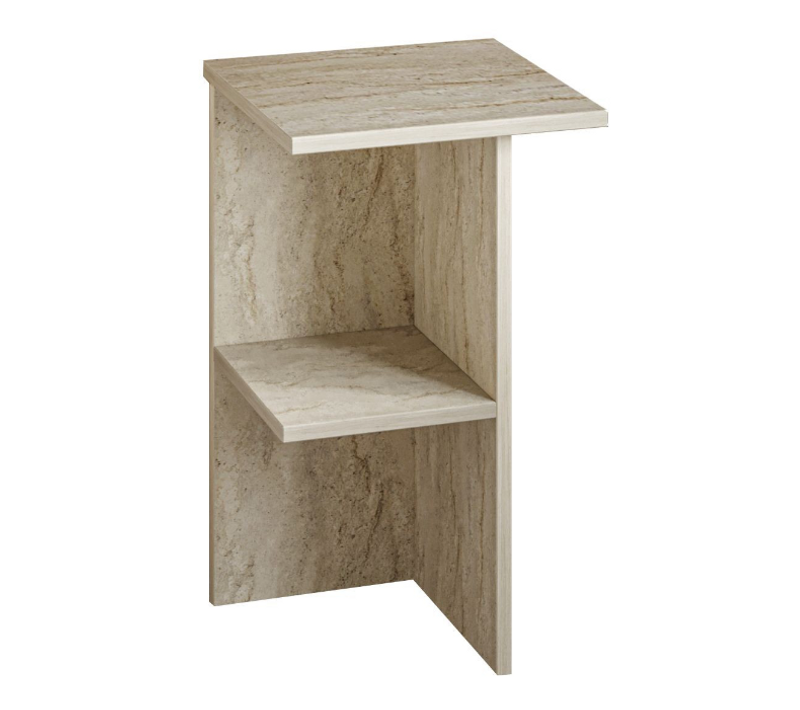 Table De Chevet En Bois "leray" - 36 X 36 X 60 Cm - Travertin