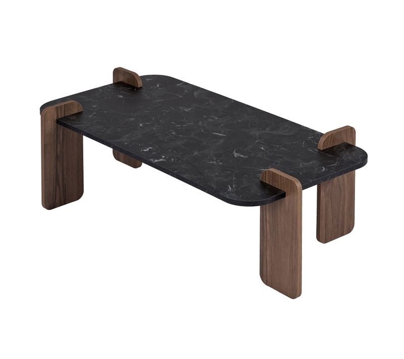 Table Basse En Bois "renard" - 120 X 60 X 35 Cm - Noir