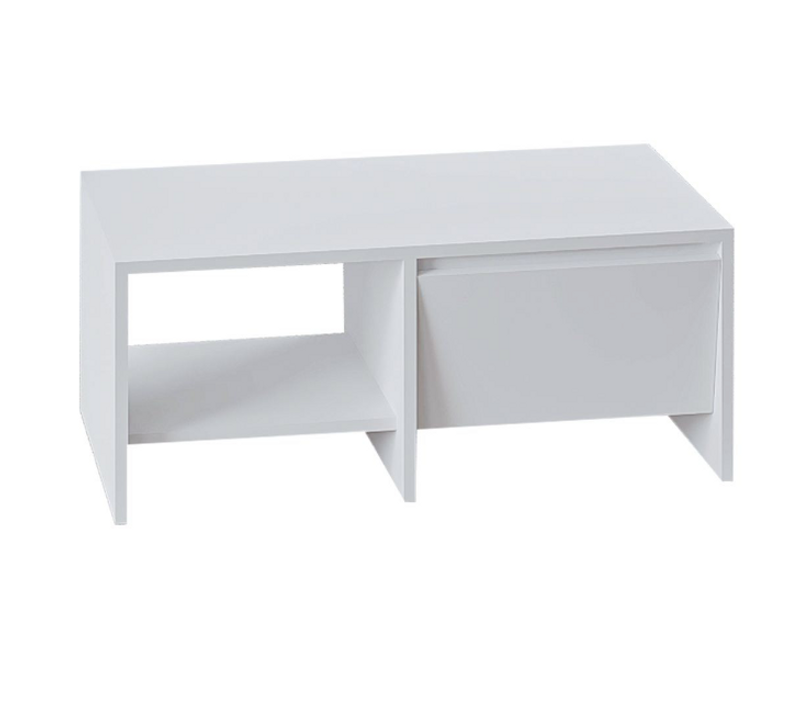 Table Basse En Bois "laris" - 90 X 45 X 35 Cm - Blanc