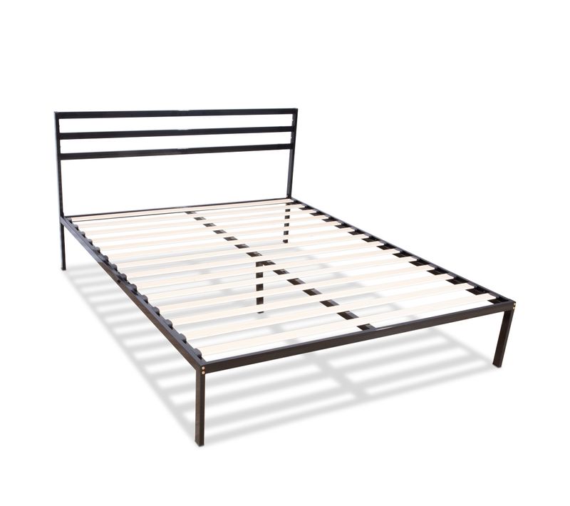 Sommier En Métal Avec Tête De Lit Quiétude 140x190 Cm - Livré En Kit