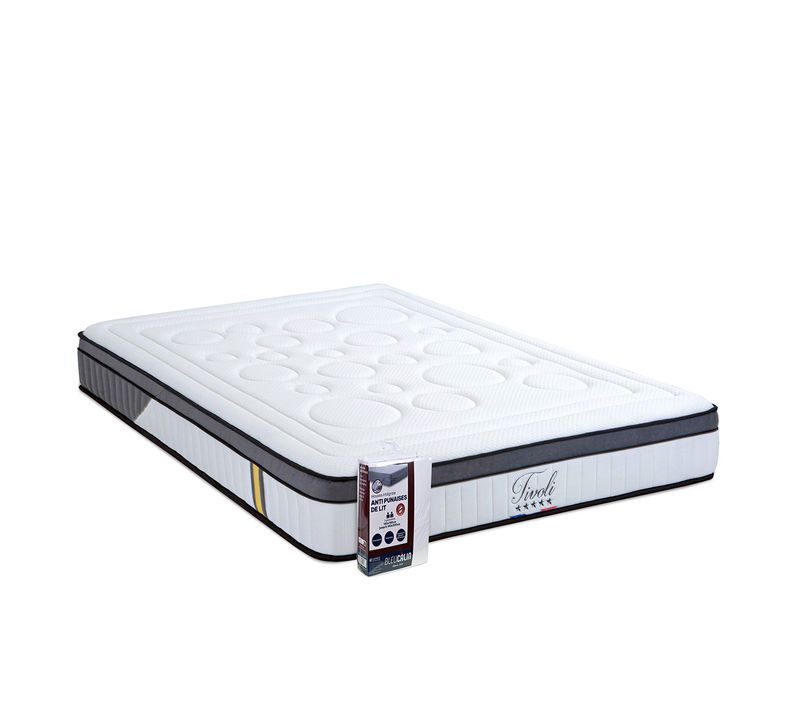 Ensemble Tivoli 140x200 Cm Matelas Mousse + Protège Matelas Anti Punaise