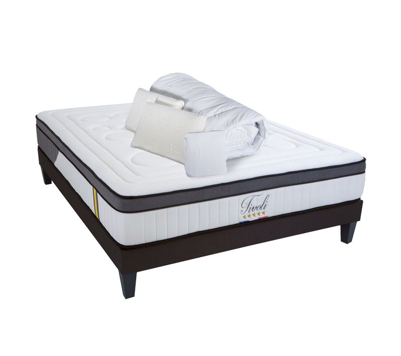 Pack Anti Punaise Tivoli 160x200 Cm Matelas Mousse + Sommier Bois + Accessoires
