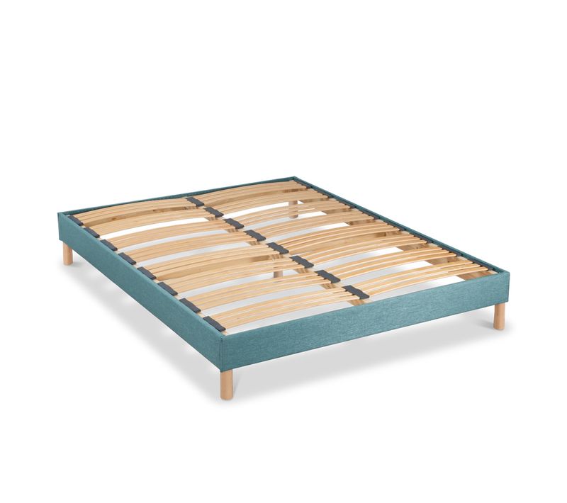 Sommier à Lattes En Bois Lumière 180x200 Cm Coloris Vert D'eau Livré En Kit