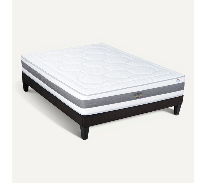 Ensemble Sublime 140x200 Cm Matelas Mousse + Sommier Bois