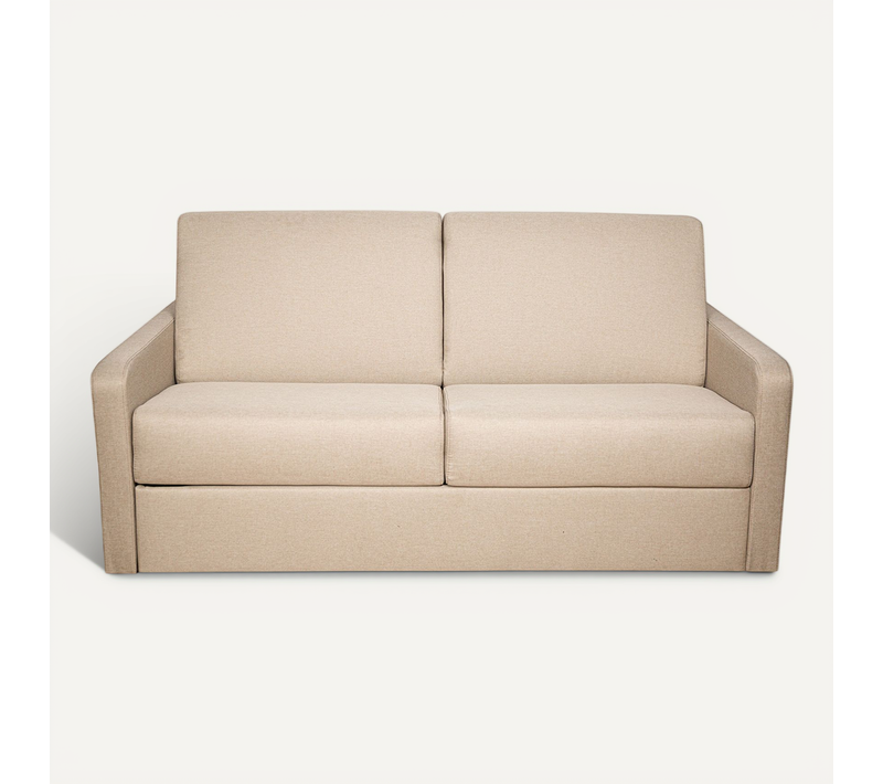 Bellecour Literie - Canapé Convertible 183x100 Cm Tissu Beige Bastille – Couchage 140x195 Cm