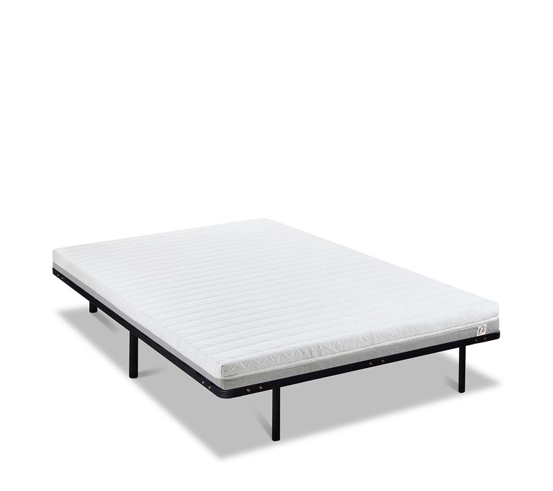 Ensemble Matelas Mousse 140x190 Cm VENUS Epaisseur 12 cm + Sommier Métal