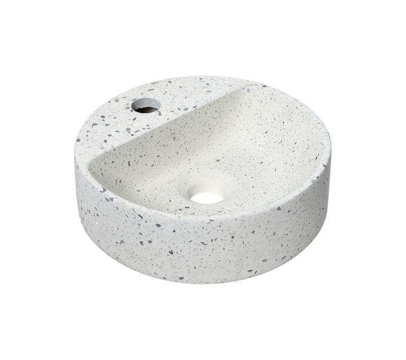 Vasque Lave-mains Izia à Suspendre Ronde En Terrazzo 30cm