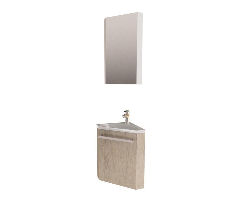 Ensemble Lave-mains D'angle Skino + Vasque + Armoire De Toilette