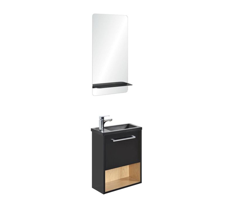 Ensemble Lave-mains Nika Avec Niche Et Miroir Tablette