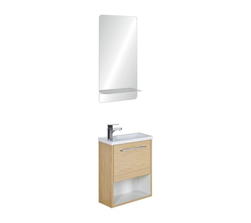 Ensemble Lave-mains Nika Avec Niche Et Miroir Tablette