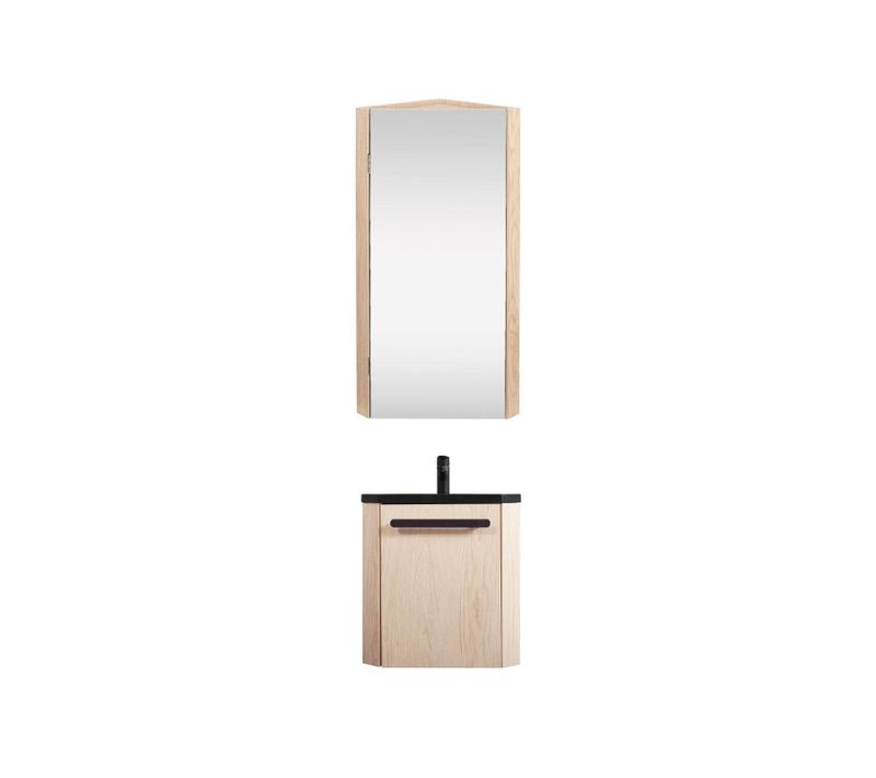 Ensemble Lave-mains D'angle Skino Suspendu Avec Armoire Miroir