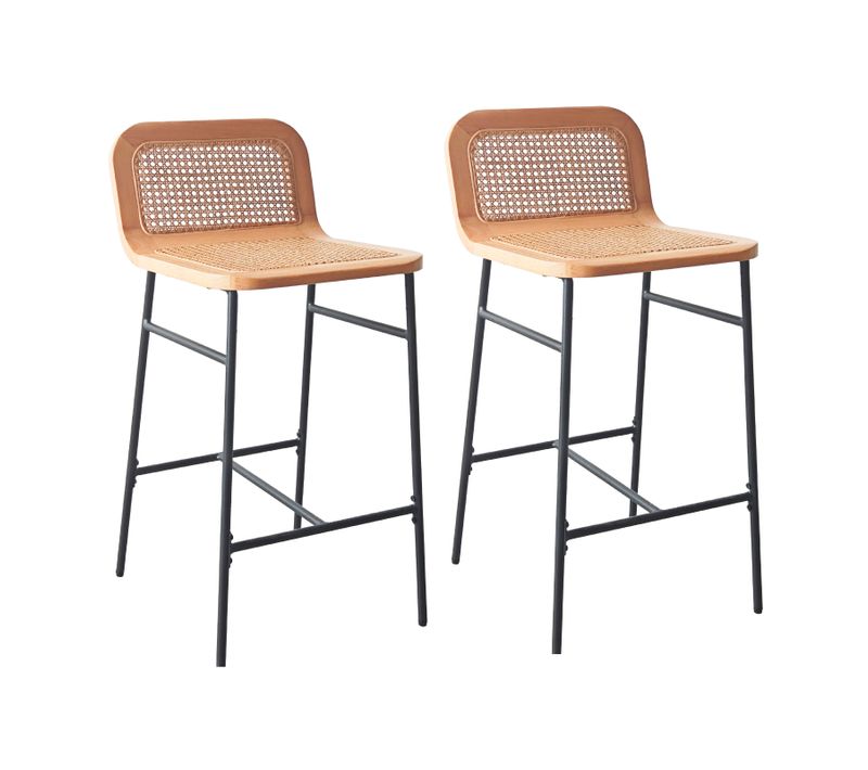 Lot De Chaises Sana D'îlot Et Bar En Chêne Et Assise Cannage 65cm