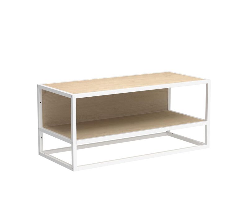 Etagère Penderie Murale Malya En Bois Et Métal Blanc 90x40cm