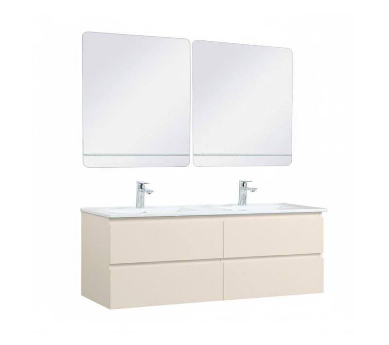 Ensemble Double Vasque Sorrento 120cm Avec Vasque, Robinets Et Miroirs