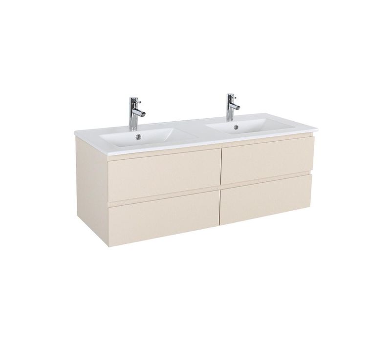 Ensemble Double Vasque Sorrento 120cm Avec Plan Céramique Et Robinets