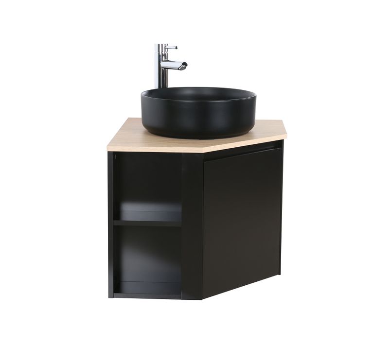 Ensemble Meuble Sous Vasque D'angle Sorrento + Vasque Noire