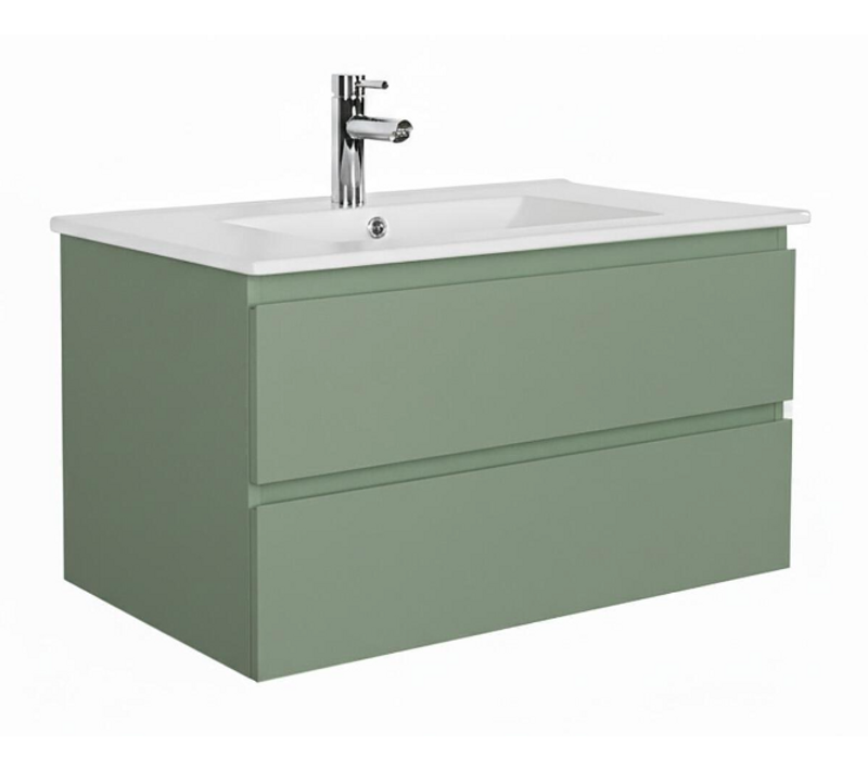 Meuble Simple Vasque Sorrento 80cm Décor Chêne Et Robinet
