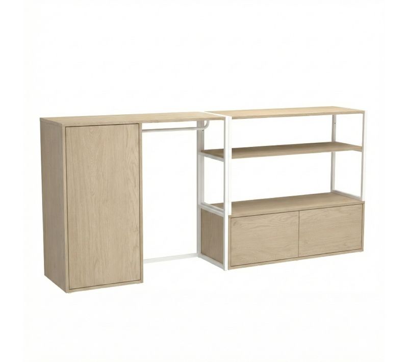 Lot De 2 Portants Vêtements Kadra Sous Combles Avec Caisson 200x85cm