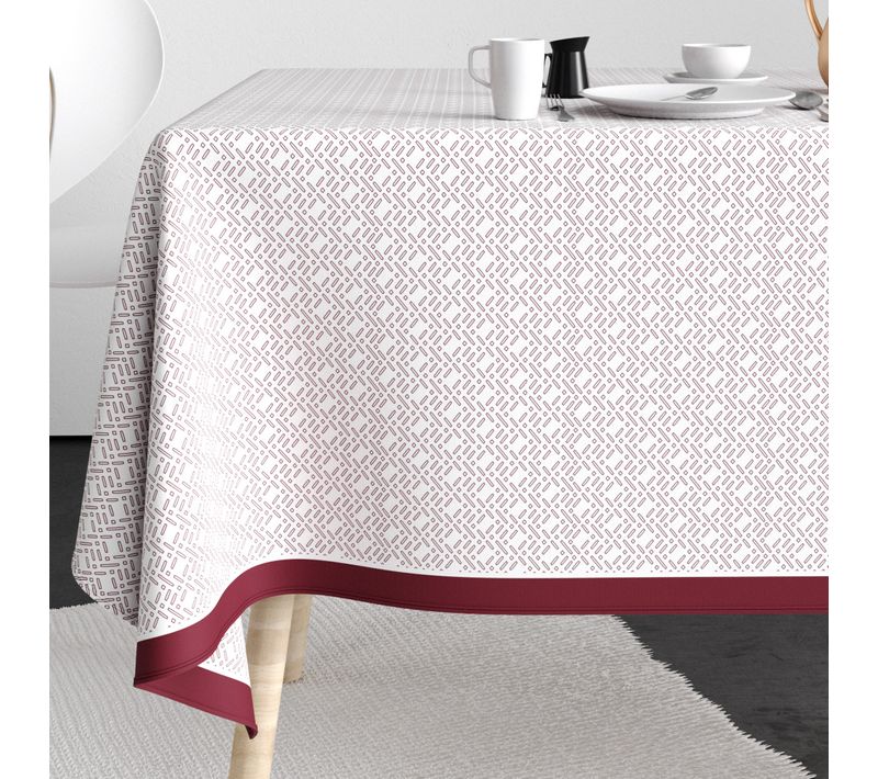 Nappe Rectangulaire Anti Tache 140x200 Cm Coton Barba Prune