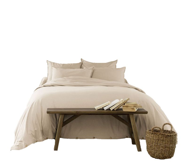 Housse De Couette 220x240 Flanelle De Coton Sable