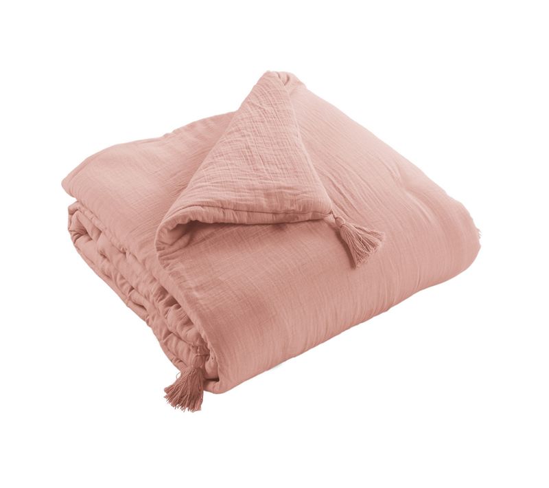 Edredon 150x150 Cm Gaze De Coton Rose