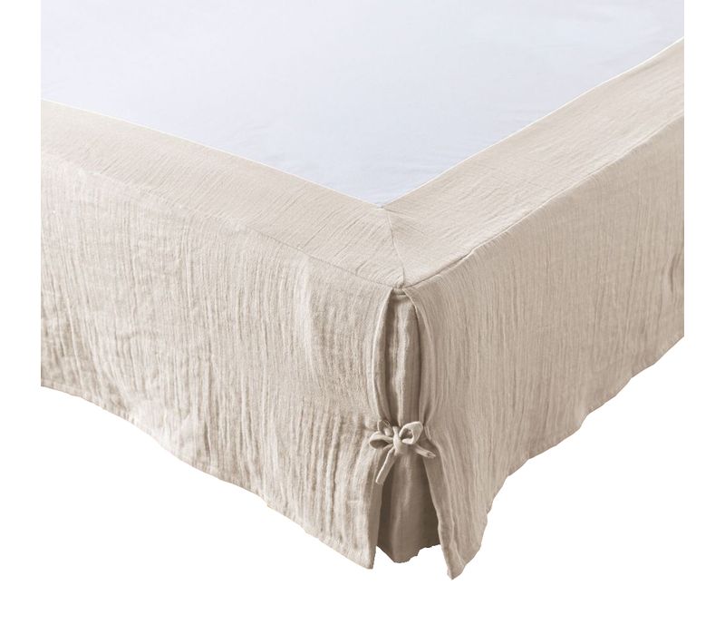 Cache Sommier 140x190 Cm Gaze De Coton Naturel