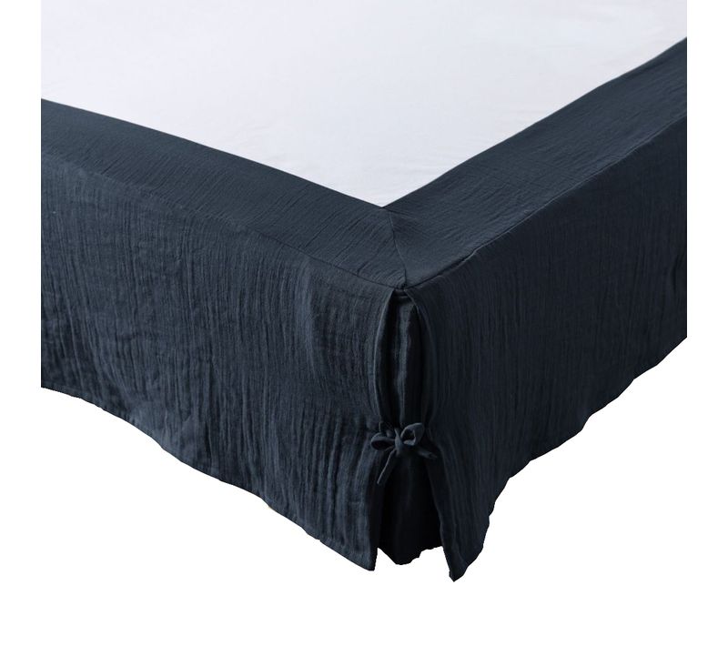 Cache Sommier 140x190 Cm Gaze De Coton Minuit