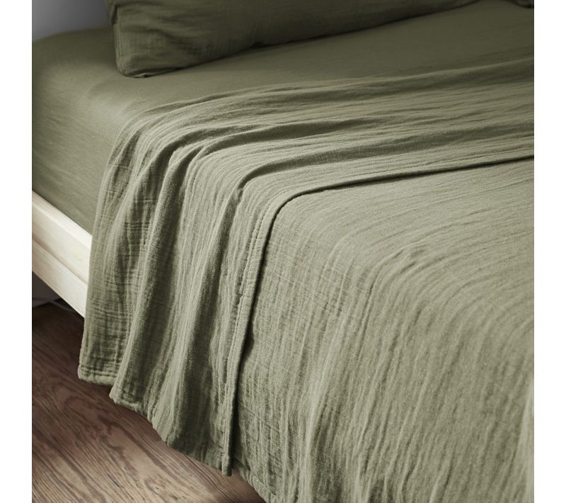 Drap Plat 270x300 Cm Gaze De Coton Romarin