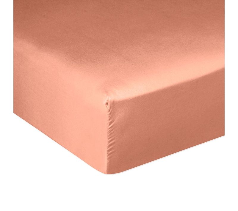 Drap Housse 160x200 + 30 Cm Satin De Coton Rose