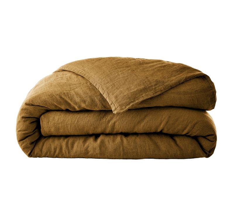 Housse De Couette 220x240 Cm Lin Français Caramel