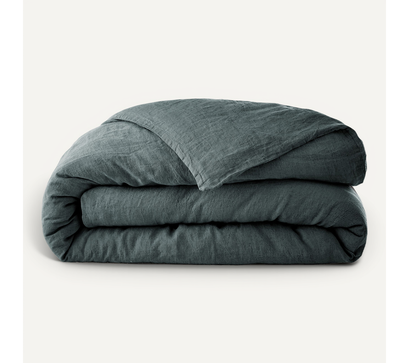 Housse De Couette 240x260 Cm Lin Français Ardoise
