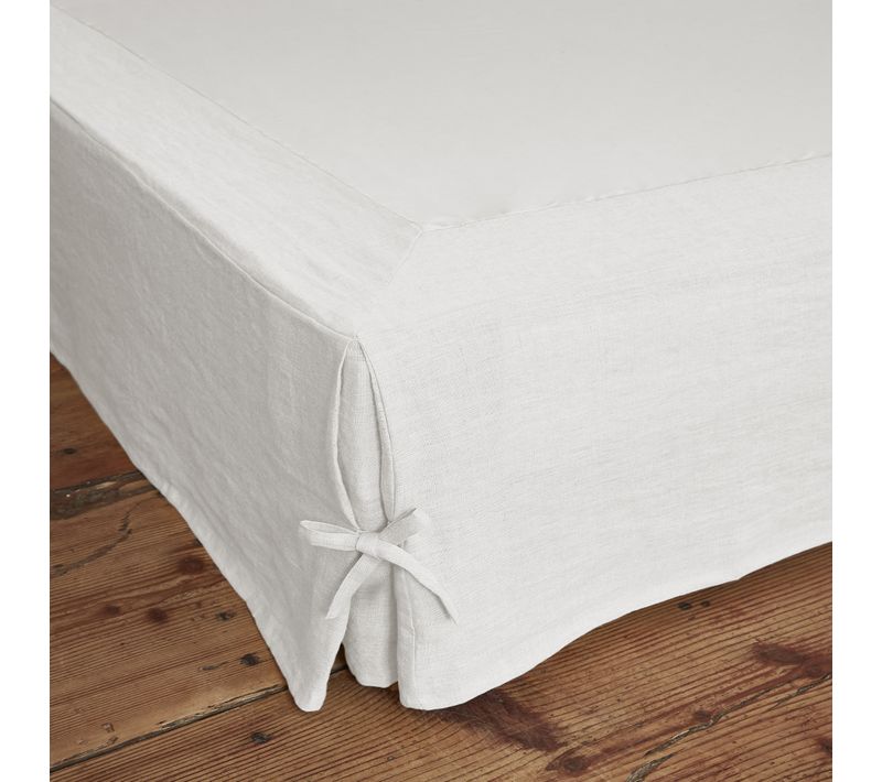 Cache Sommier 180x200 Cm Lin Français Craie