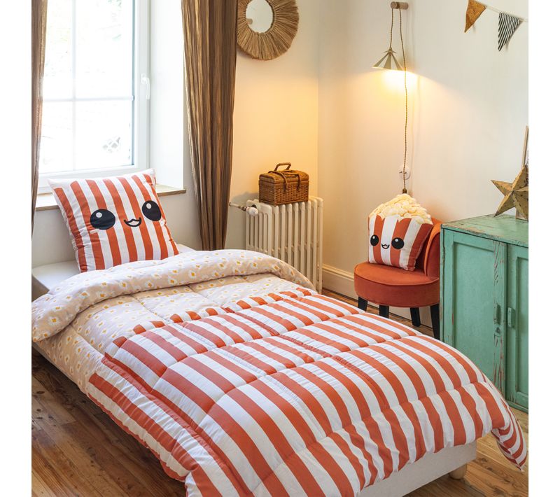 Parure De Lit Enfant 140x200 Cm Coton Fresh Popcorn