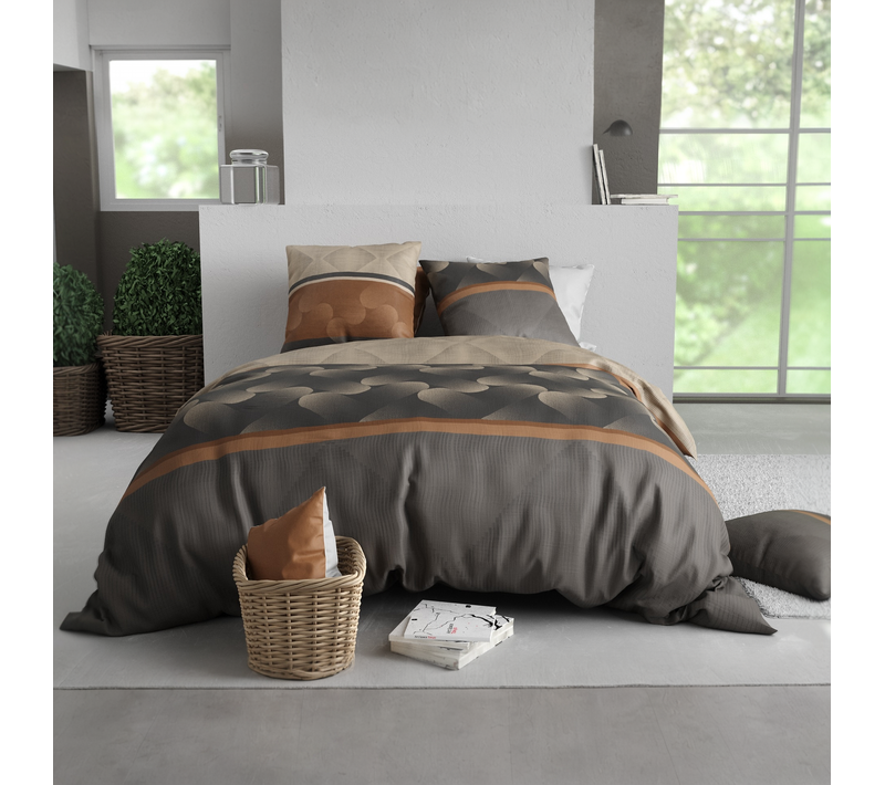 Parure De Lit 220x240 Cm Coton 57 Fils Quartz
