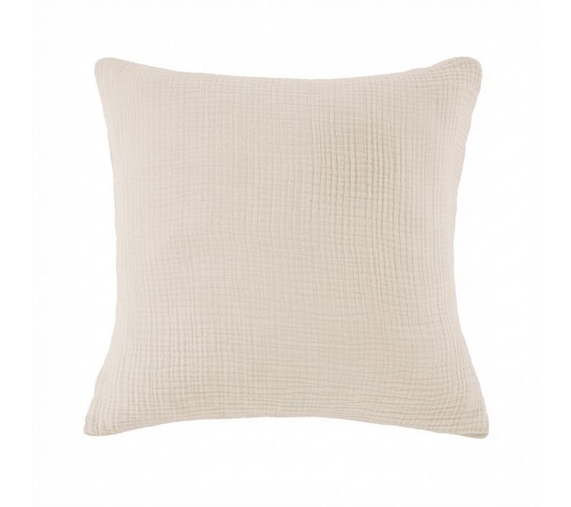 Taie D'oreiller 80x80 Cm Gaze De Coton Iris Naturel