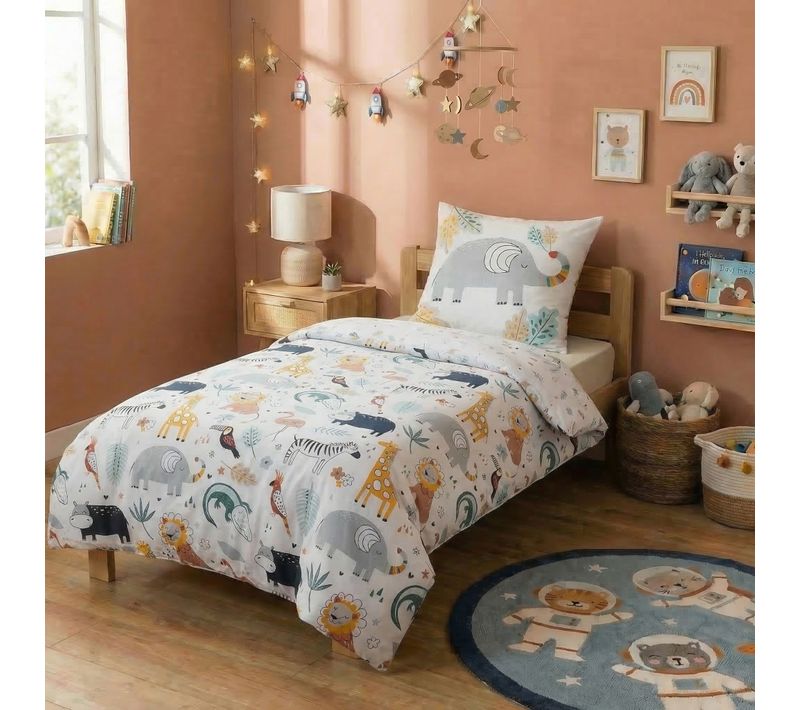 Parure De Lit Enfant 140x200 Cm Coton Savannah