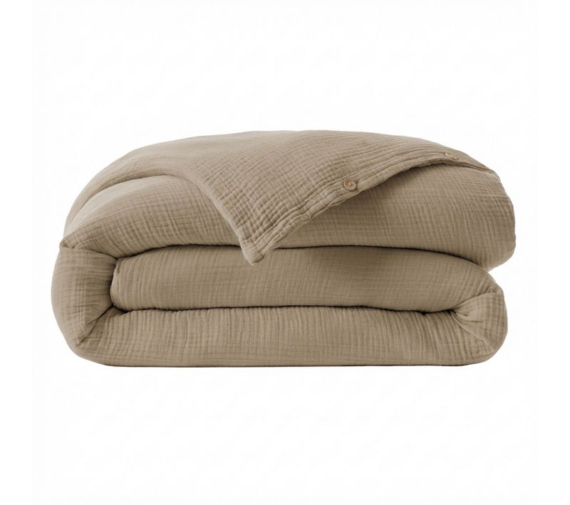 Housse De Couette 220x240 Cm Gaze De Coton Iris Ficelle
