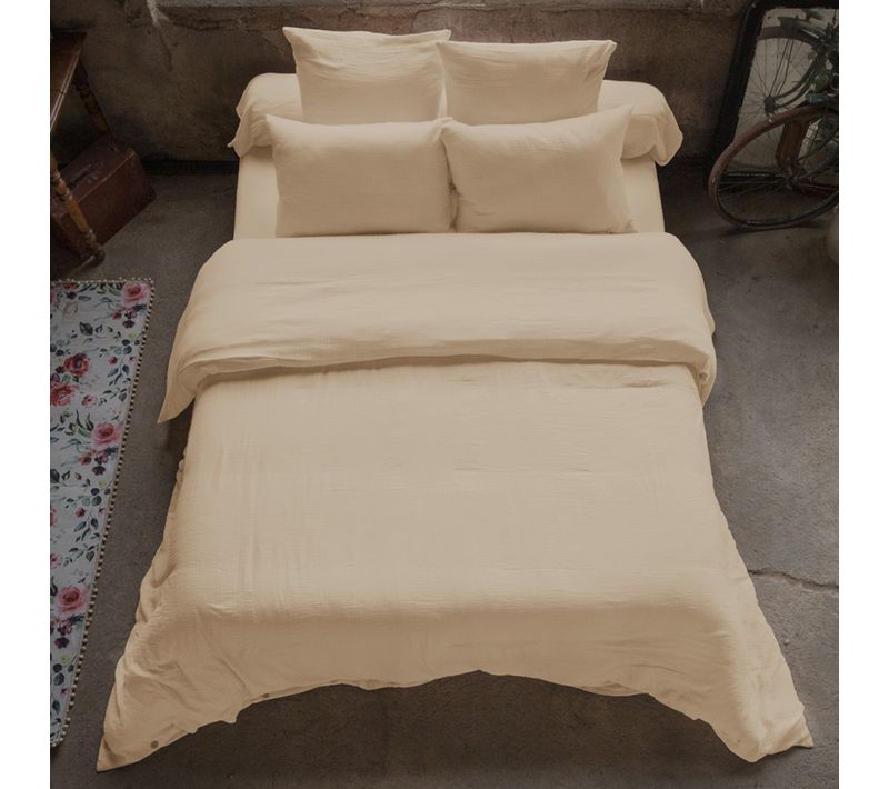 Housse De Couette 220x240 Cm Gaze De Coton Terra Ficelle