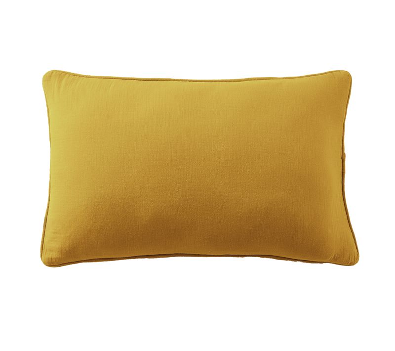 Coussin Rectangulaire Déhoussable 40x60 Cm Gaze De Coton Terra Safran