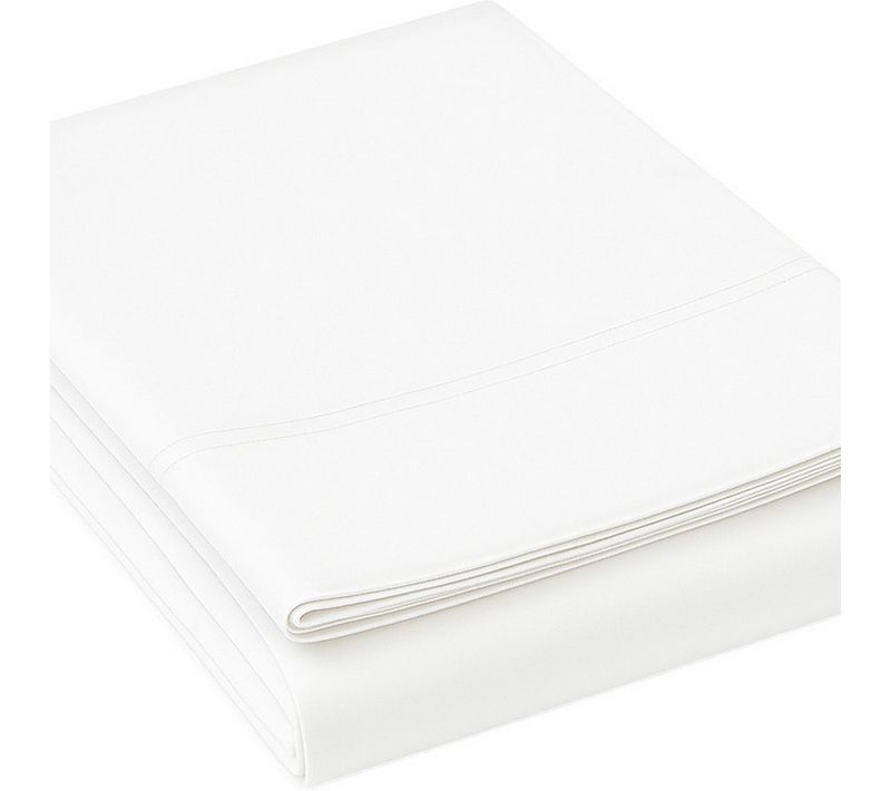 Drap Plat 265x300 Cm Satin De Coton Blanc