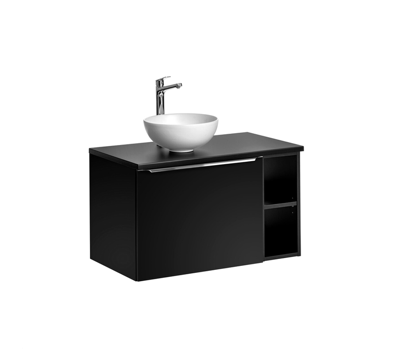 Meubles Sous Vasque - 80 Cm - Avec Vasque à Poser Et Plan - Bold Black