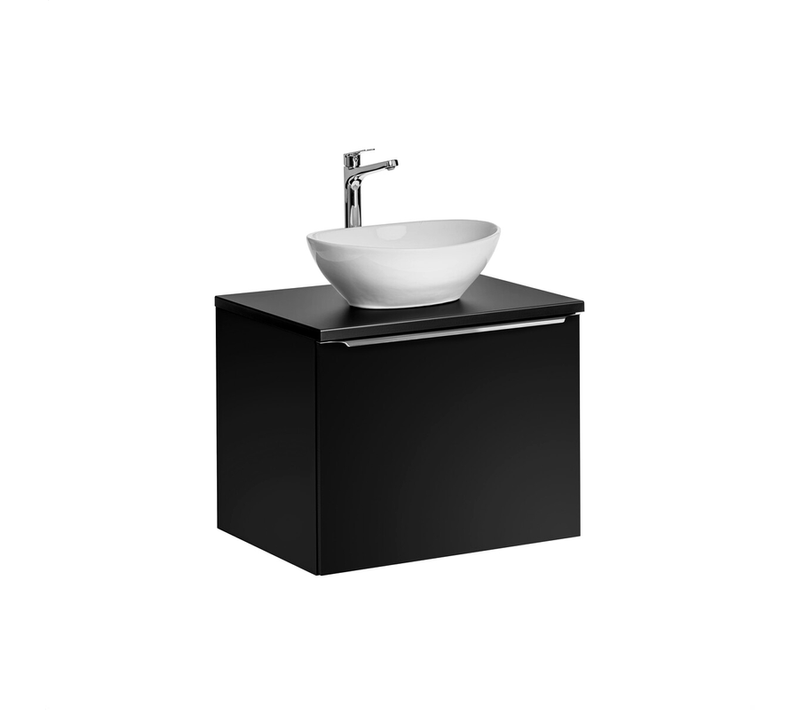 Meuble Sous Vasque - 60 Cm - Avec Vasque à Poser Et Plan - Bold Black