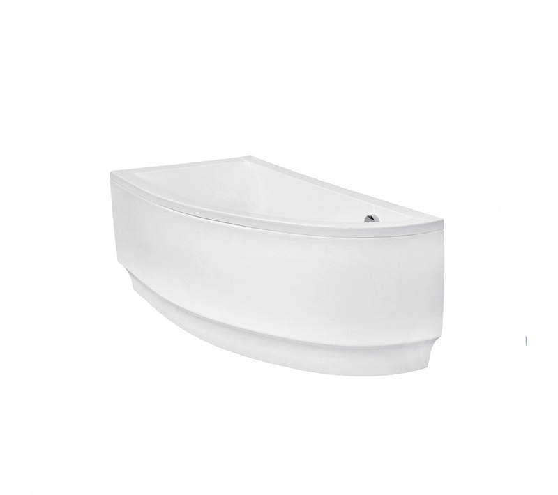 Baignoire Asymétrique -140 X 70 Cm - Gauche -Sans Habillage- Pieds -Vidage - Praktika