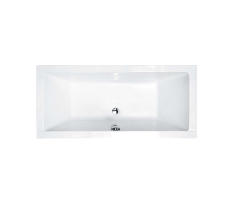 Baignoire Rectangulaire - 140 X 70 Cm - Avec Tablier Blanc - Pieds - Vidage Chrome - Optima