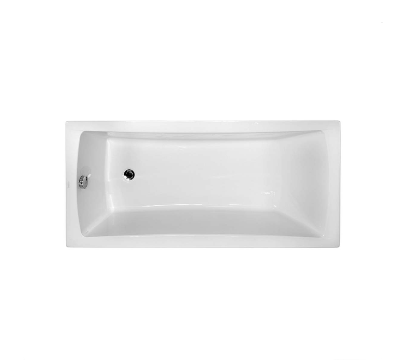 Baignoire rectangulaire - 140 x 70 cm - sans habillage - pieds - vidage Chrome - OPTIMA