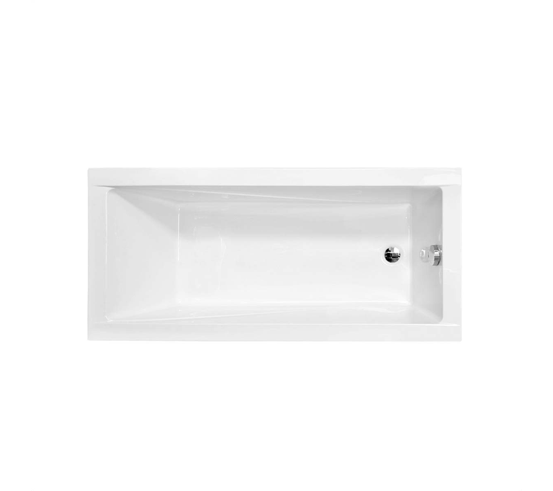 Baignoire Rectangulaire - 140 X 70 Cm - Avec Tablier Blanc - Pieds - Vidage Chrome - Modern