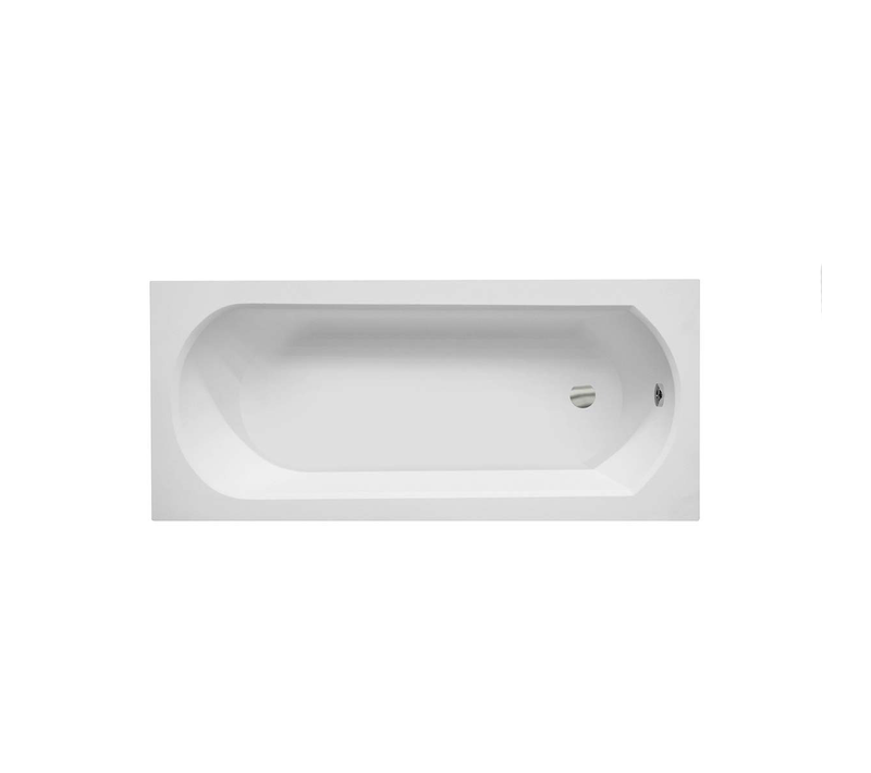 Baignoire Rectangulaire - 150 X 75 Cm - Avec Tablier Blanc - Pieds - Vidage Chrome - Intrica